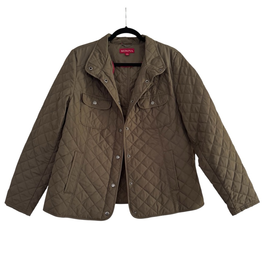 MERONA Green Utility Jacket with Quilted Design XXL